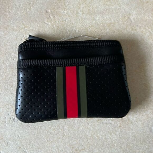 Card Case - Fits Multiple Cards - Key Ring - Brand NEW Coated Neoprene Wallet - Picture 1 of 4